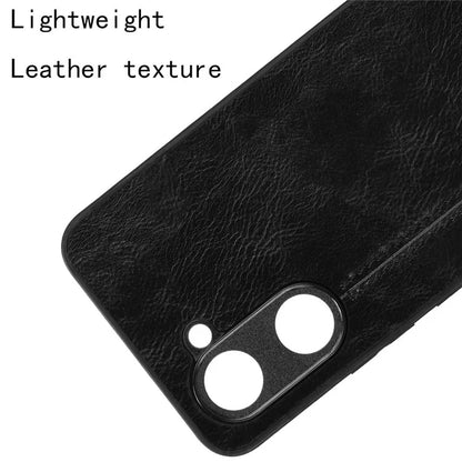 For vivo Y03 Case Stitching Line Design Leather+PC+TPU Phone Cover