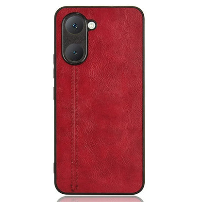 For vivo Y03 Case Stitching Line Design Leather+PC+TPU Phone Cover