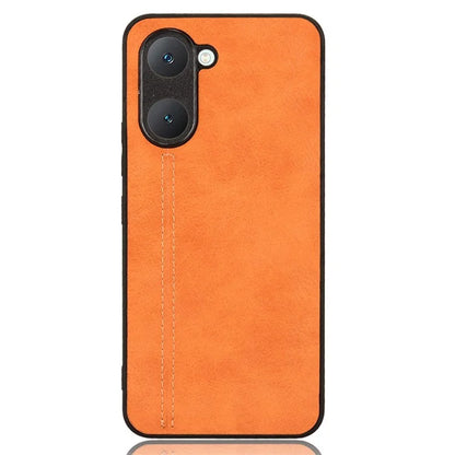For vivo Y03 Case Stitching Line Design Leather+PC+TPU Phone Cover