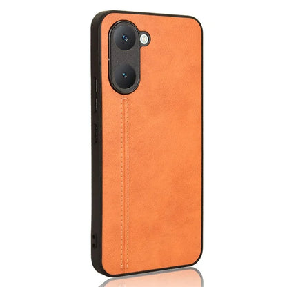 For vivo Y03 Case Stitching Line Design Leather+PC+TPU Phone Cover
