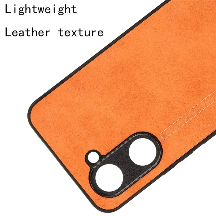For vivo Y03 Case Stitching Line Design Leather+PC+TPU Phone Cover