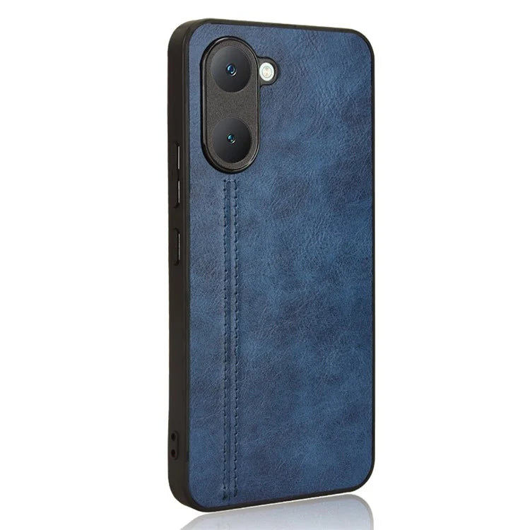 For vivo Y03 Case Stitching Line Design Leather+PC+TPU Phone Cover