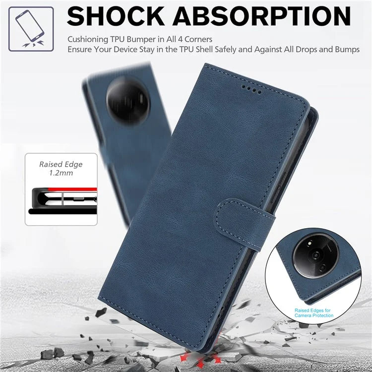 For Xiaomi Redmi A3 / Poco C61 4G Cell Phone Cases Magnetic Clasp Leather Stand Cover