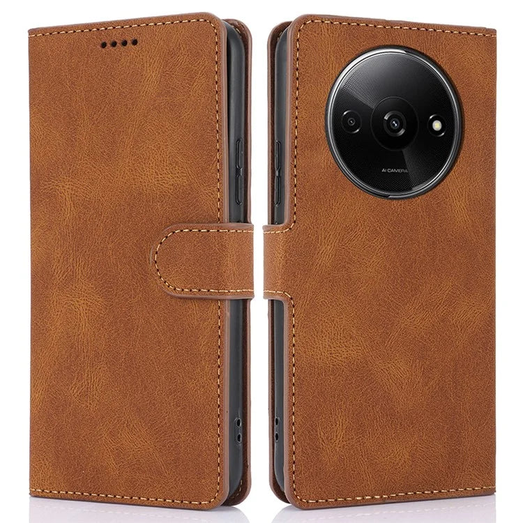 For Xiaomi Redmi A3 / Poco C61 4G Cell Phone Cases Magnetic Clasp Leather Stand Cover