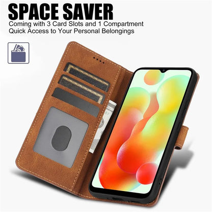 For Xiaomi Redmi A3 / Poco C61 4G Cell Phone Cases Magnetic Clasp Leather Stand Cover