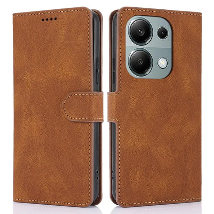 For Xiaomi Redmi Note 13 5G / Redmi Note 13 5G (China) Case Magnetic Clasp Leather Stand Card Slot Cover