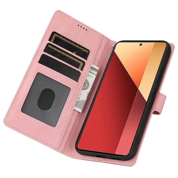 For Xiaomi Redmi Note 13 5G / Redmi Note 13 5G (China) Case Magnetic Clasp Leather Stand Card Slot Cover