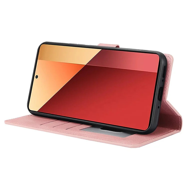 For Xiaomi Redmi Note 13 5G / Redmi Note 13 5G (China) Case Magnetic Clasp Leather Stand Card Slot Cover