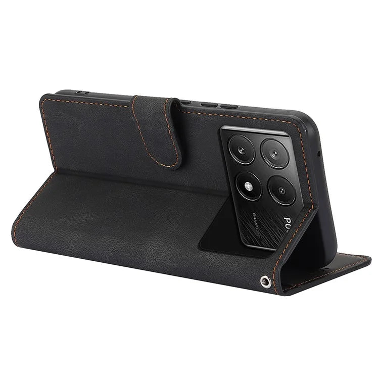 For Xiaomi Poco X6 Pro 5G / Redmi K70E 5G Cell Phone Cases Leather Wallet Cover with Magnetic Clasp