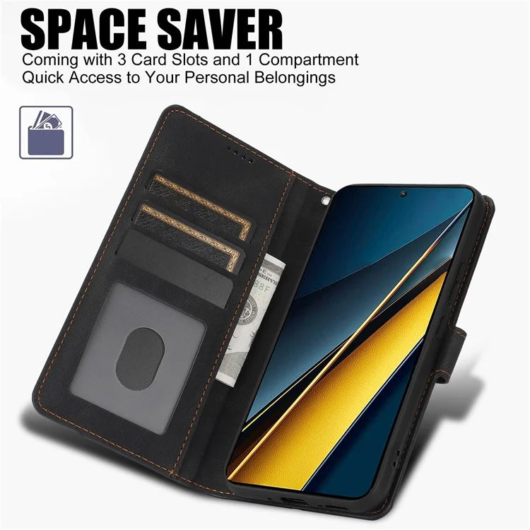 For Xiaomi Poco X6 Pro 5G / Redmi K70E 5G Cell Phone Cases Leather Wallet Cover with Magnetic Clasp