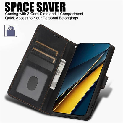 For Xiaomi Poco X6 Pro 5G / Redmi K70E 5G Cell Phone Cases Leather Wallet Cover with Magnetic Clasp