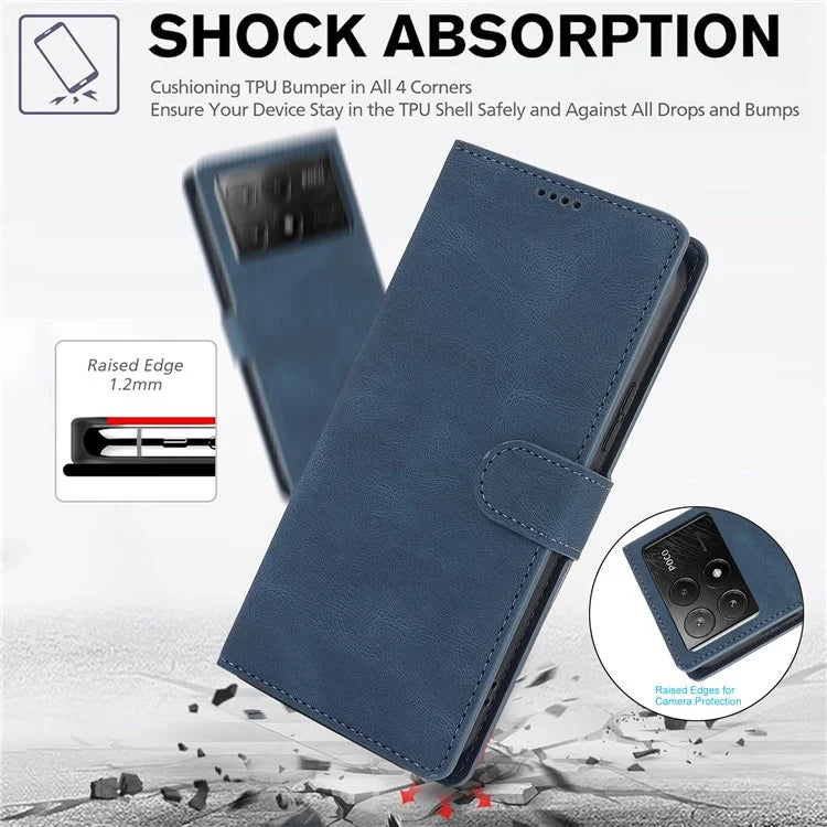 For Xiaomi Poco X6 Pro 5G / Redmi K70E 5G Cell Phone Cases Leather Wallet Cover with Magnetic Clasp