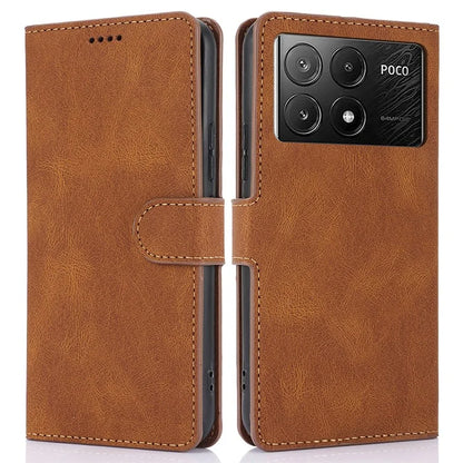 For Xiaomi Poco X6 Pro 5G / Redmi K70E 5G Cell Phone Cases Leather Wallet Cover with Magnetic Clasp