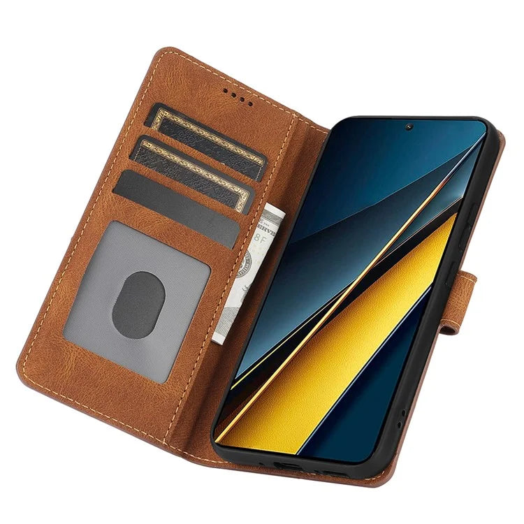 For Xiaomi Poco X6 Pro 5G / Redmi K70E 5G Cell Phone Cases Leather Wallet Cover with Magnetic Clasp
