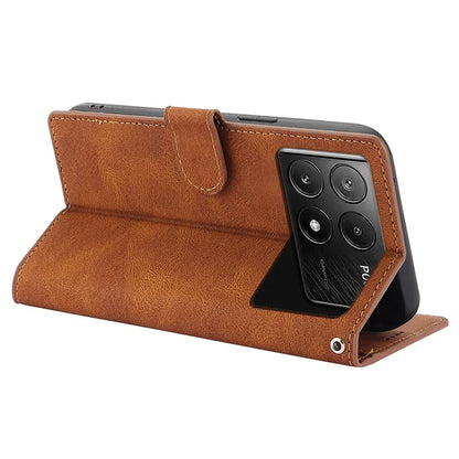 For Xiaomi Poco X6 Pro 5G / Redmi K70E 5G Cell Phone Cases Leather Wallet Cover with Magnetic Clasp