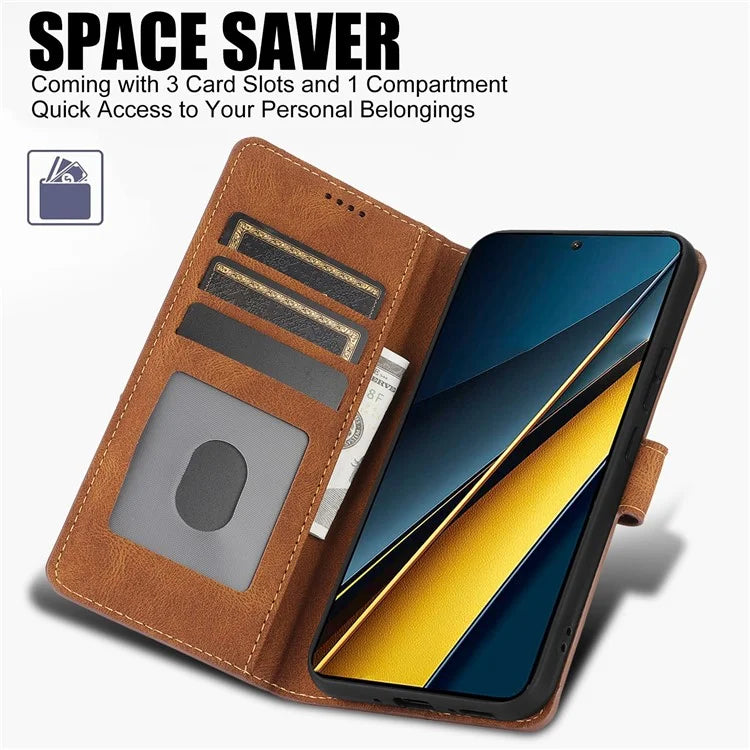 For Xiaomi Poco X6 Pro 5G / Redmi K70E 5G Cell Phone Cases Leather Wallet Cover with Magnetic Clasp