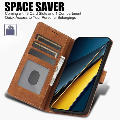 For Xiaomi Poco X6 Pro 5G / Redmi K70E 5G Cell Phone Cases Leather Wallet Cover with Magnetic Clasp