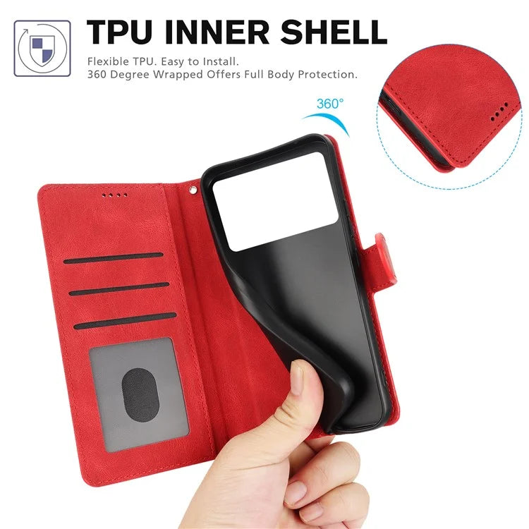For Xiaomi Poco X6 Pro 5G / Redmi K70E 5G Cell Phone Cases Leather Wallet Cover with Magnetic Clasp