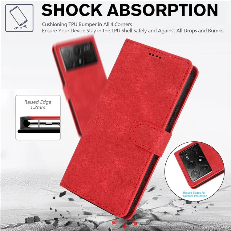 For Xiaomi Poco X6 Pro 5G / Redmi K70E 5G Cell Phone Cases Leather Wallet Cover with Magnetic Clasp