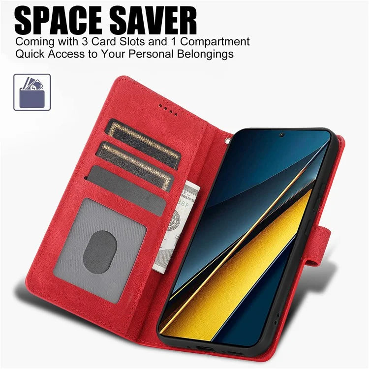 For Xiaomi Poco X6 Pro 5G / Redmi K70E 5G Cell Phone Cases Leather Wallet Cover with Magnetic Clasp