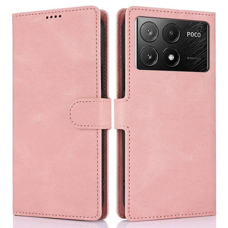 For Xiaomi Poco X6 Pro 5G / Redmi K70E 5G Cell Phone Cases Leather Wallet Cover with Magnetic Clasp