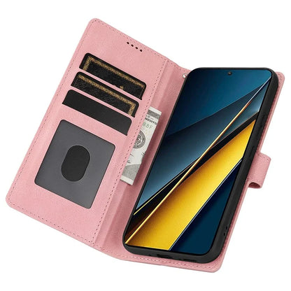 For Xiaomi Poco X6 Pro 5G / Redmi K70E 5G Cell Phone Cases Leather Wallet Cover with Magnetic Clasp