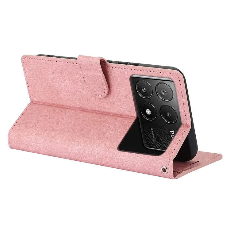 For Xiaomi Poco X6 Pro 5G / Redmi K70E 5G Cell Phone Cases Leather Wallet Cover with Magnetic Clasp