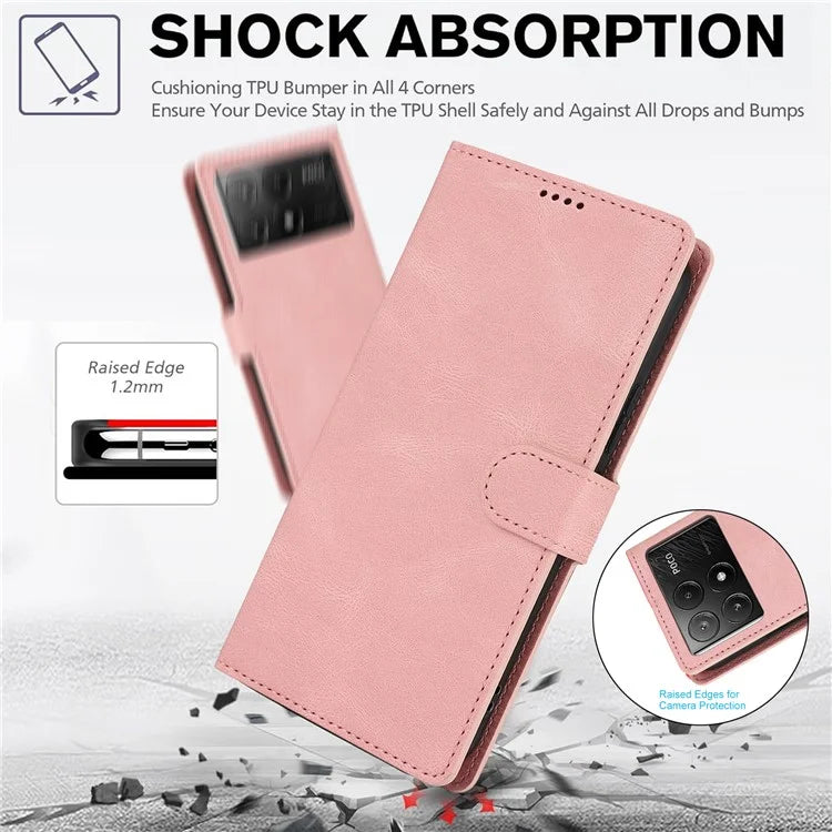 For Xiaomi Poco X6 Pro 5G / Redmi K70E 5G Cell Phone Cases Leather Wallet Cover with Magnetic Clasp