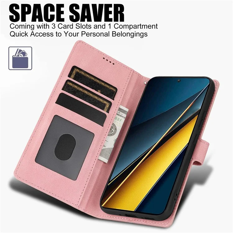 For Xiaomi Poco X6 Pro 5G / Redmi K70E 5G Cell Phone Cases Leather Wallet Cover with Magnetic Clasp
