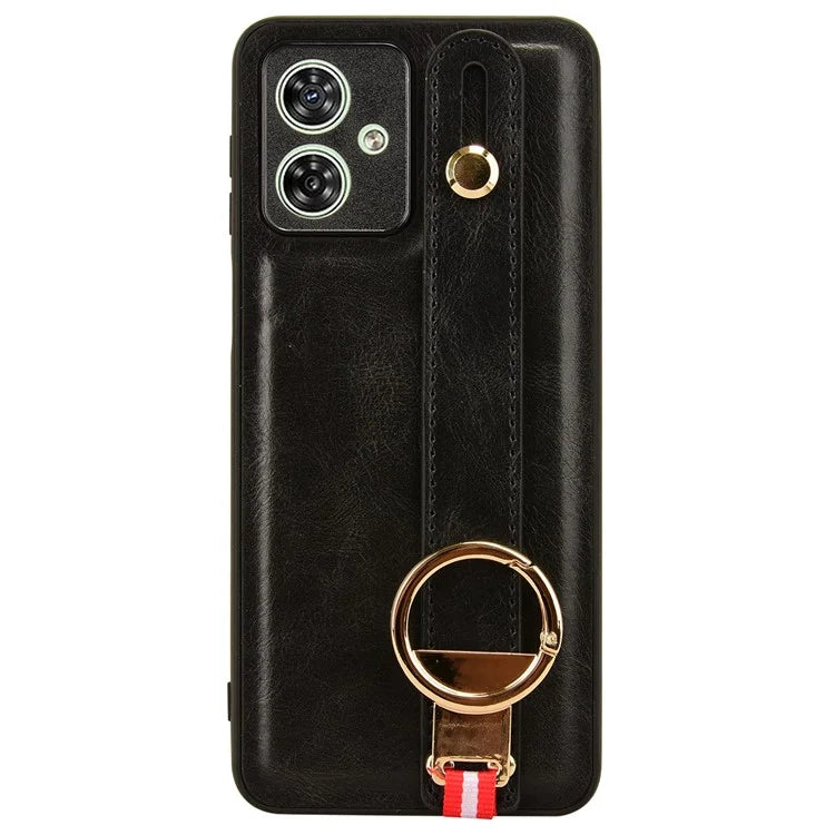 For Motorola Moto G54 5G Phone Case Wristband Kickstand Drop-proof Cover with Bottle Opener Ring