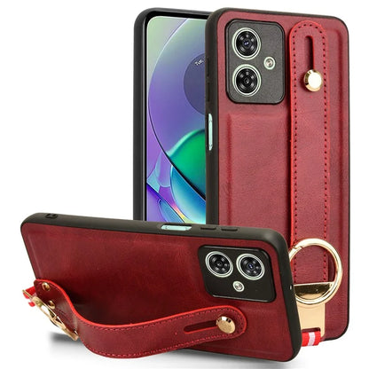 For Motorola Moto G54 5G Phone Case Wristband Kickstand Drop-proof Cover with Bottle Opener Ring