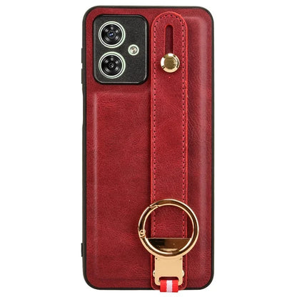 For Motorola Moto G54 5G Phone Case Wristband Kickstand Drop-proof Cover with Bottle Opener Ring