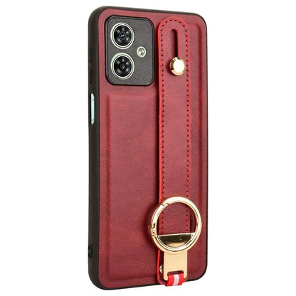For Motorola Moto G54 5G Phone Case Wristband Kickstand Drop-proof Cover with Bottle Opener Ring