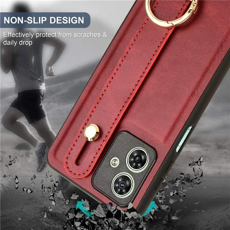 For Motorola Moto G54 5G Phone Case Wristband Kickstand Drop-proof Cover with Bottle Opener Ring