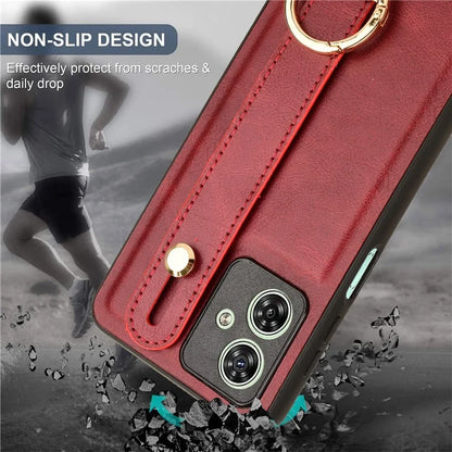For Motorola Moto G54 5G Phone Case Wristband Kickstand Drop-proof Cover with Bottle Opener Ring