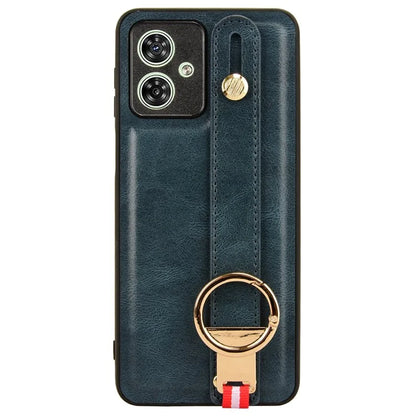 For Motorola Moto G54 5G Phone Case Wristband Kickstand Drop-proof Cover with Bottle Opener Ring