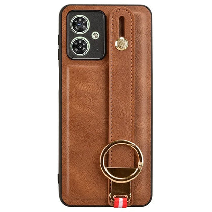For Motorola Moto G54 5G Phone Case Wristband Kickstand Drop-proof Cover with Bottle Opener Ring