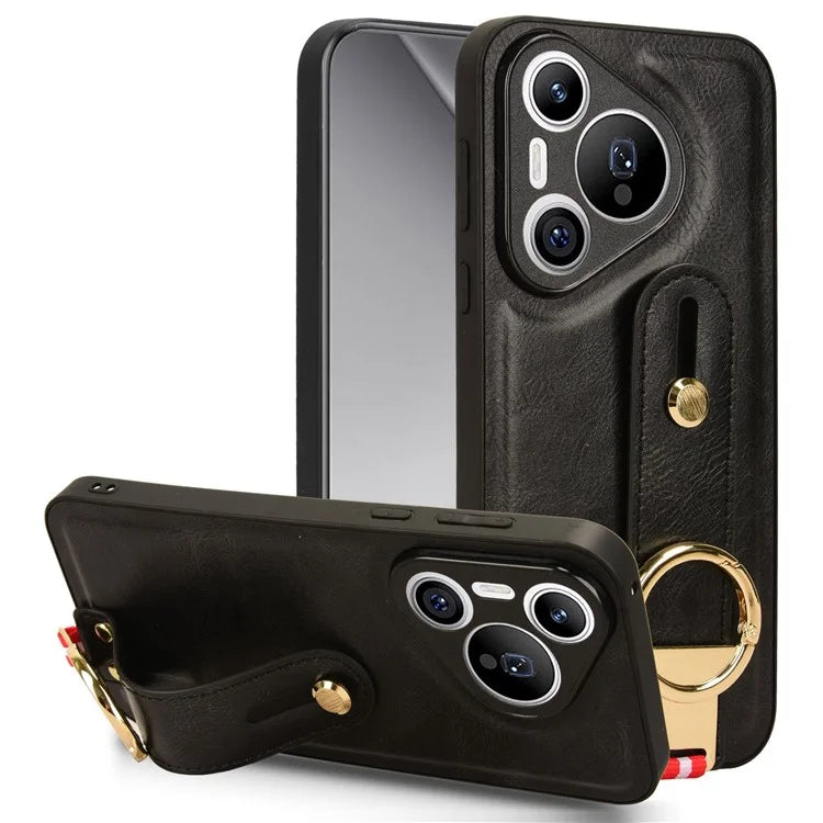For Huawei Pura 70 Wristband Kickstand Case Fall Proof Phone Cover with Bottle Opener Ring