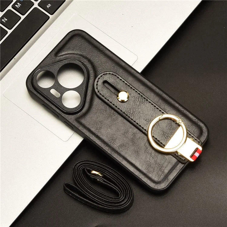For Huawei Pura 70 Wristband Kickstand Case Fall Proof Phone Cover with Bottle Opener Ring
