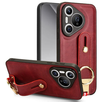 For Huawei Pura 70 Wristband Kickstand Case Fall Proof Phone Cover with Bottle Opener Ring