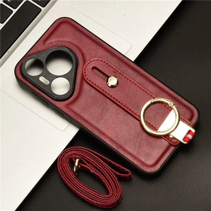 For Huawei Pura 70 Wristband Kickstand Case Fall Proof Phone Cover with Bottle Opener Ring