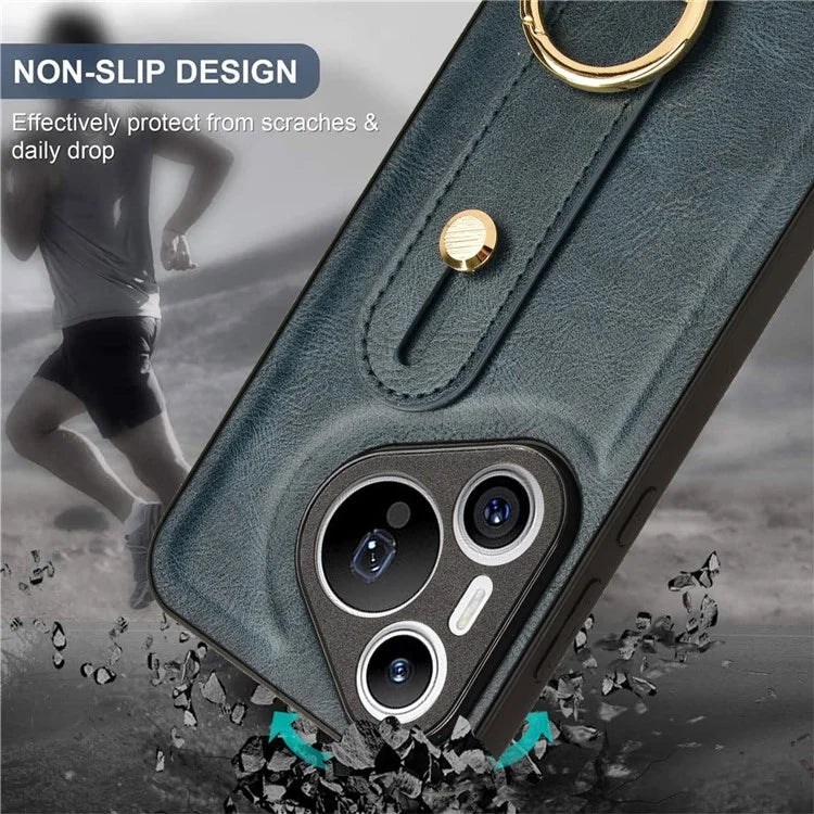 For Huawei Pura 70 Wristband Kickstand Case Fall Proof Phone Cover with Bottle Opener Ring