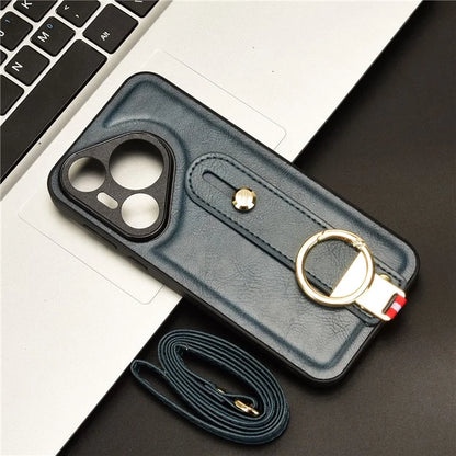 For Huawei Pura 70 Wristband Kickstand Case Fall Proof Phone Cover with Bottle Opener Ring
