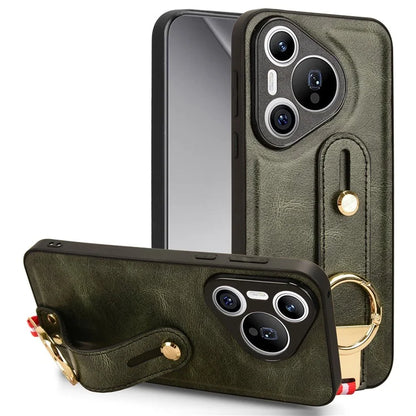 For Huawei Pura 70 Wristband Kickstand Case Fall Proof Phone Cover with Bottle Opener Ring