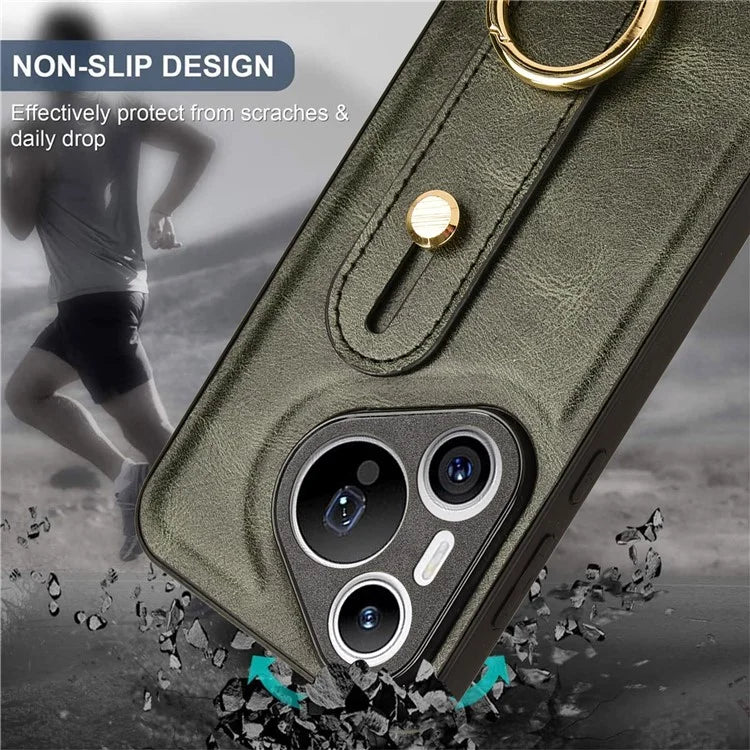For Huawei Pura 70 Wristband Kickstand Case Fall Proof Phone Cover with Bottle Opener Ring