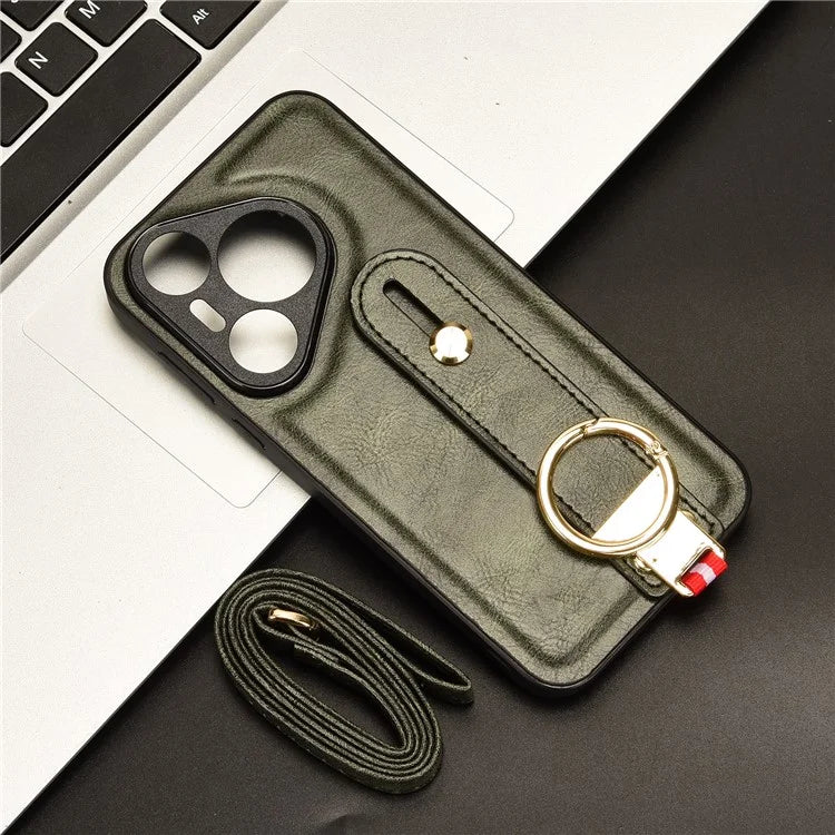 For Huawei Pura 70 Wristband Kickstand Case Fall Proof Phone Cover with Bottle Opener Ring