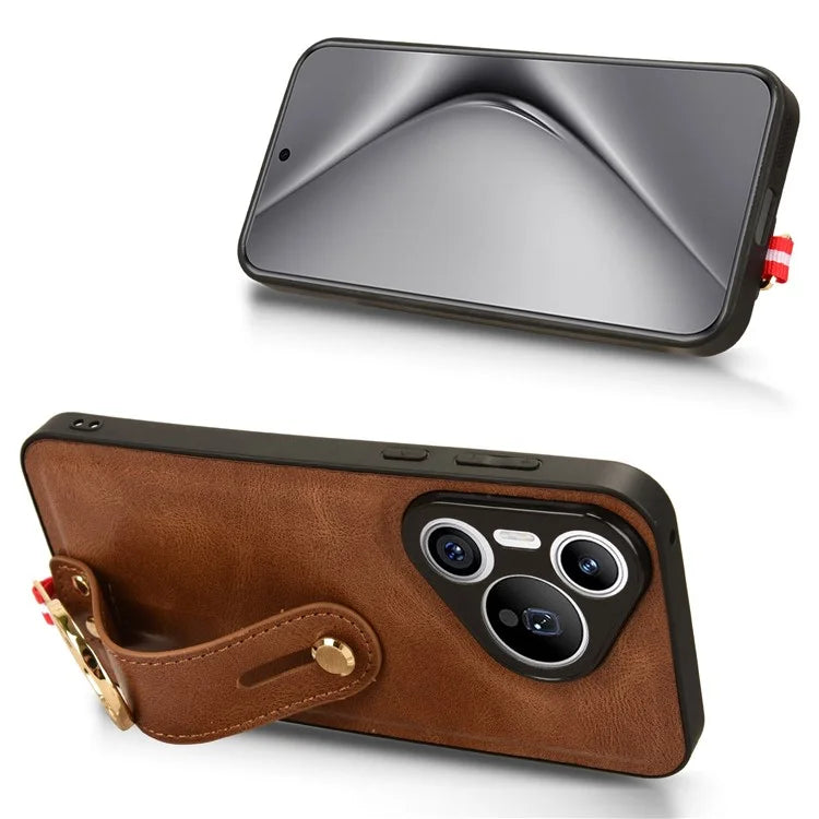 For Huawei Pura 70 Wristband Kickstand Case Fall Proof Phone Cover with Bottle Opener Ring