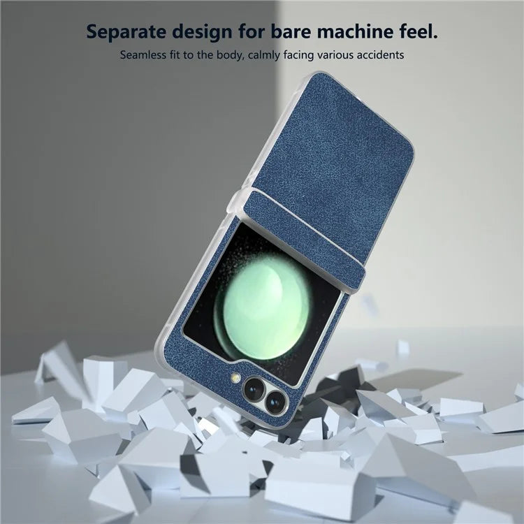 For Samsung Galaxy Z Flip 5G Shockproof Case PU Leather+PC Matte Edge Phone Shell