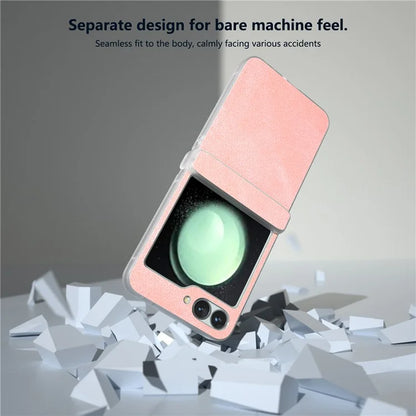 For Samsung Galaxy Z Flip 5G Shockproof Case PU Leather+PC Matte Edge Phone Shell