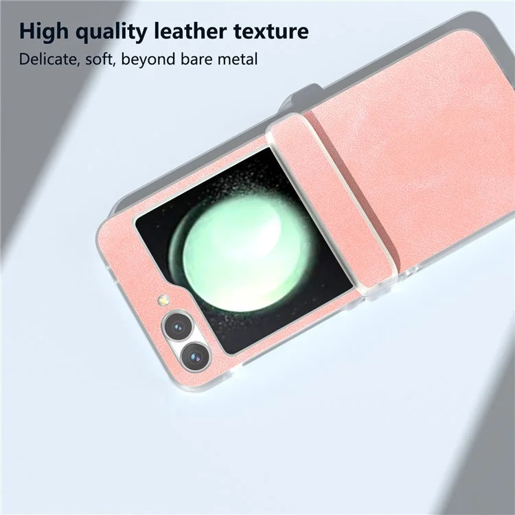 For Samsung Galaxy Z Flip 5G Shockproof Case PU Leather+PC Matte Edge Phone Shell